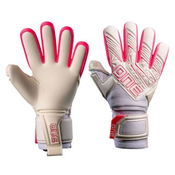 One Youth Apex Amped Finger Save Goalkeeper Glove - White / Pink